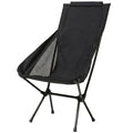 Wind Tour Portable Camping Chair Foldable Outdoor Chair for Hiking Camp Backpacking Lawn Beach Fishing Picnic with Carry Bag (High-Back | Black) - color: High-back | Black