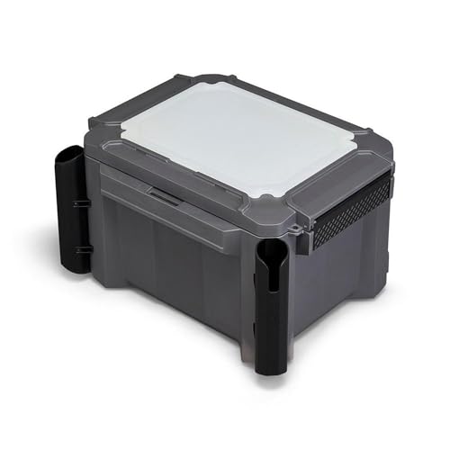 Plano GoNow Freshwater Fish Kit, Waterproof Field Box with Rod Holders, Cutting Board, 4 StowAway 3700 Boxes, Modular Storage Organizer, Charcoal - color: Charcoal, style: Fish Kit