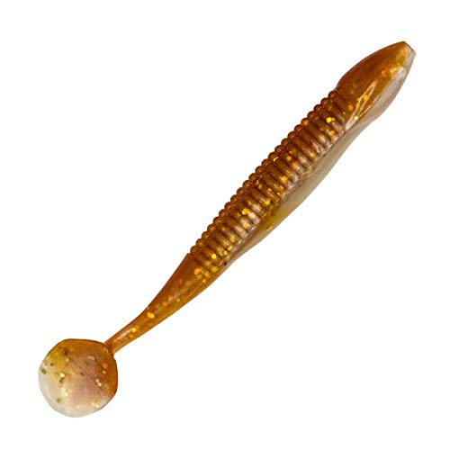 Charlie's Worms Artificial Fishing Bait, Super Big Dipper, Freshwater Saltwater Bass Fishing Lures Scented Soft Baits 5pk - color: Arkansas Shiner