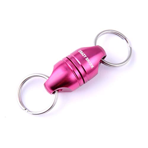 Magnetic Net Release for Fly Fishing, Aluminum Magnetic Quick Release Keychain, Fly Fishing Net Magnet Holder Retractor with Carabiner - color: Pink