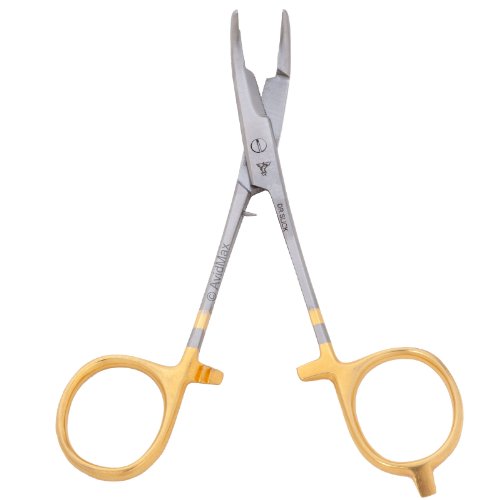 Dr. Slick Scissor Clamp, 5-1/2", Gold Loops, Curved, 1/2 - color: Gold Curved, size: 5.5 in