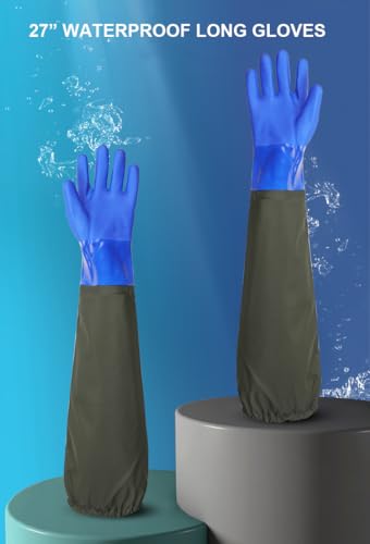 Chest Waders for Men Waterproof Fly Fishing Waders with Long Rubber Gloves, Insulated Duck Hunting Waders - size: 10