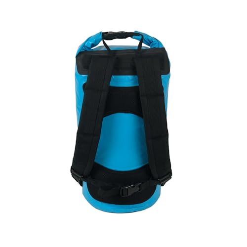 geckobrands Hydroner 20L Waterproof Dry Bag Backpack – Lightweight Roll-Top Bag with Clear Phone Pouch for Outdoor Activities - color: Neon Blue