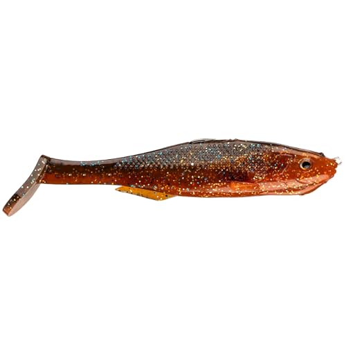 Strike King Final Copy Weedless Fishing Lure, Pre-Rigged Soft Plastic Swimbait - color: Orange Bream, size: 4.75"