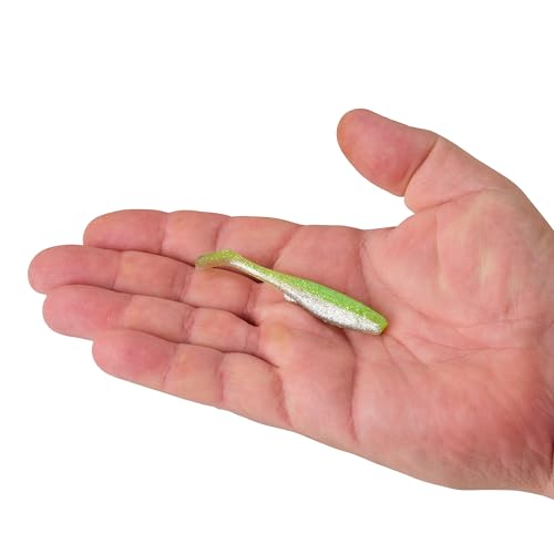 Berkley Gulp! Saltwater Paddleshad Fishing Soft Bait - color: Key Lime Chrome, size: 3"