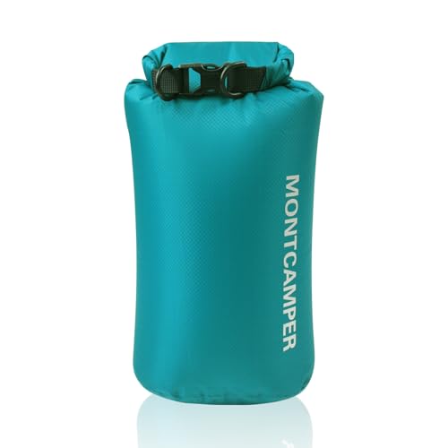 Waterproof Dry Bag 5L – 30D Nylon Roll Top Dry Sack with PU Coating, Lightweight Water-Resistant Storage for Kayaking, Camping, Hiking, Fishing & Beach (Turquoise Blue) - color: Turquoise blue, size: 5L