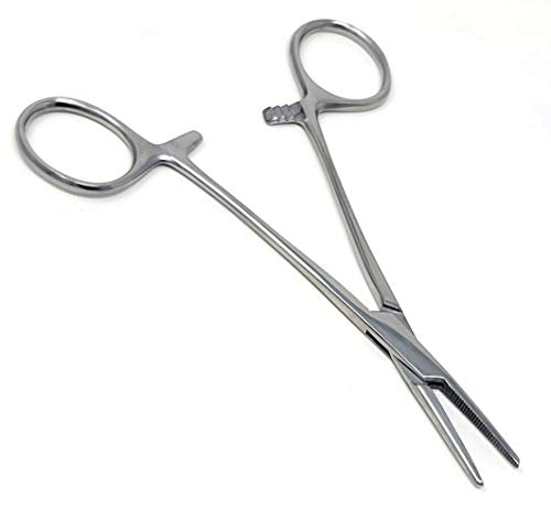 A2ZSCILAB Mosquito Hemostat Locking Forceps 5inch Straight with Full Serrated Jaws Ideal for Clamping Fishing Firefighters Nurses Doctors More Silver - color: Silver