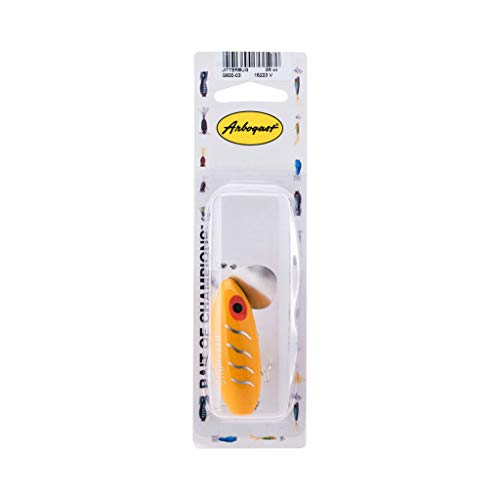 Arbogast Jitterbug Topwater Bass Fishing Lure - Excellent for Night Fishing - color: Yellow, size: 2 1/2" 3/8 oz