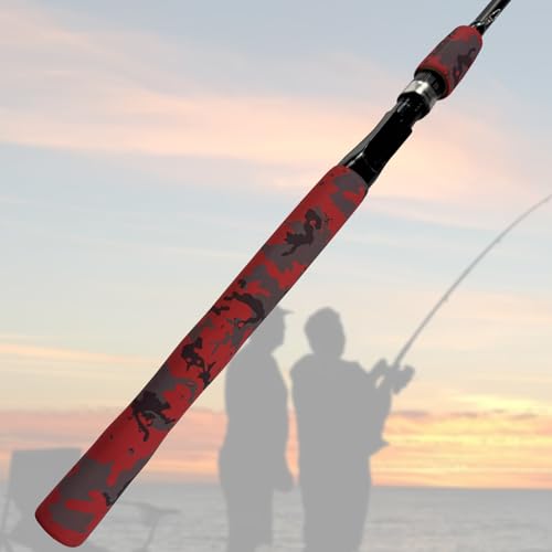 Camo Pattern Heat Shrink for Tennis Rackets & Tool Handles - No Residue, Durable Fit (30mm Diameter, 1.65 ft Length, Gray Camo Color) - color: Red Camo, size: 28mm dia. x 1.65 ft long