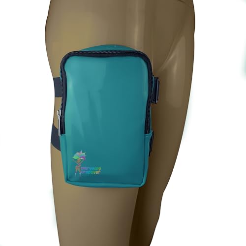 Glossy Thigh Bag | Leg Harness for Women | Outdoor Leg Pouch | Carnival Hiking Travel Fanny Pack with Adjustable Straps | Teal - color: Teal