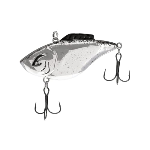 Bill Lewis Hammer-Trap - Freshwater Lifelike Lipless Crankbait Fishing Lure with Mustad Triple Grip Hooks, 3/8 Oz - 5/8 Oz - color: Chrome Black / Splatter Black, size: 3/8 OZ