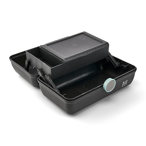 Caboodles On-The-Go Girl Makeup Box, Black Sparkle, Show Girl Collection, Hard Plastic Makeup Organizer Box, Built-In Mirror, Secure Latch for Safe Travel, Spacious Storage for Large Items - color: Black Sparkle Show Girl