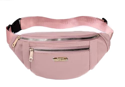 Fanny Packs Waist Pack for Women, Waterproof Waist Bag with Adjustable Strap for Travel Sports Running - color: cute pink