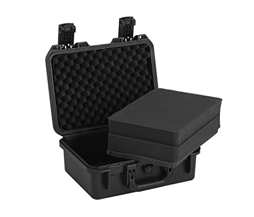 MEIJIA Premium Waterproof Hard Camera Case,Hard Case with customizable fit foam,Full Protection with Light&Convenient Design,Elegant Black (14.21"X11.42"X6.50") - size: 14.21"X11.42"X6.50"