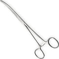 Precision Kelly Hemostat Forceps Locking Tweezers Clamp, Silver, Straight and Curved Stainless Steel (Curved, 10") - size: 10", style: Curved