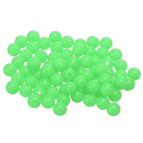 Fishing Beads Glow Hard Plastic Fishing Bait Eggs Lure Rigs Accessories, Fit for Saltwater Freshwater - Round - color: Green, size: 7 mm
