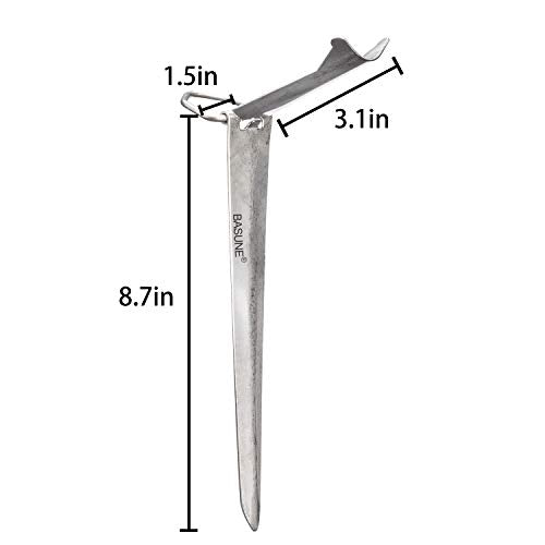 BASUNE Fishing Rod Holder Stainless Steel Ground Support Stand Fish Pole Folding Holder - 2 Packs