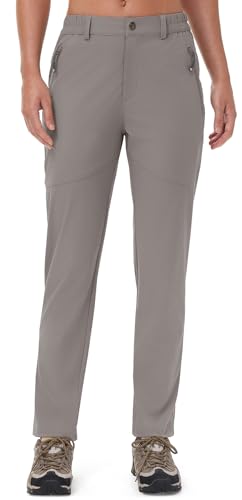 Rdruko Women's Hiking Pants Lightweight Quick Dry Water Resistant Outdoor Travel Fishing Pants with Pockets - color: 02 Medium Grey, size: XX-Large