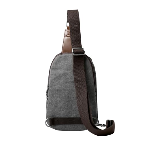 MOYYI Canvas Sling Bag Small Crossbody Bag for Men & Women, 2.5L Mini Casual Daypack Shoulder Bag, 2.5L Capacity (Grey) - color: 8004grey-2.5l