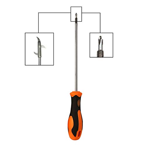 1 Piece Car Tire Cleaning Hook Car Tire Clear Stone Hook Car Tire Stones Remover Hooks Auto Tyre Protector Repair Tools Auto Tyre Protector Groove Stones Remover Hooks with Storage Bag(Orange, Black)