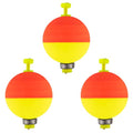 Dr.Fish 10 Pack Weighted Fishing Bobbers Snap-on Spring Floats EVA Foam Push Button Clip on Floats Fly Fishing Trout Bass Crappie Catfish - color: Red/Chartreuse, size: Diam 1.5''(3/8oz)