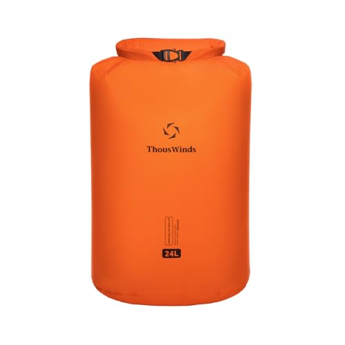 Thous Winds Ultralight Dry Bag, 24 Liter Waterproof Storage Sacks for Organization, Backpacking, Travel, Boating, Gear Protection - color: Orange Tiger, size: 24L