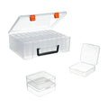Letken 18 Pieces Small Plastic Craft 0rganizers and Storage, Transparent Box with Hinged Lid for Storage of Jewelry, Diamonds, DIY Art Craft Accessory
