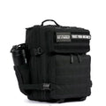 WOLFpak 25L Tactical Gym Backpack (Alpha Black) Durable 1000D Waterproof Oxford Material with MOLLE Webbing, Laptop Pocket & Dual Cup Holders - color: Alpha Black