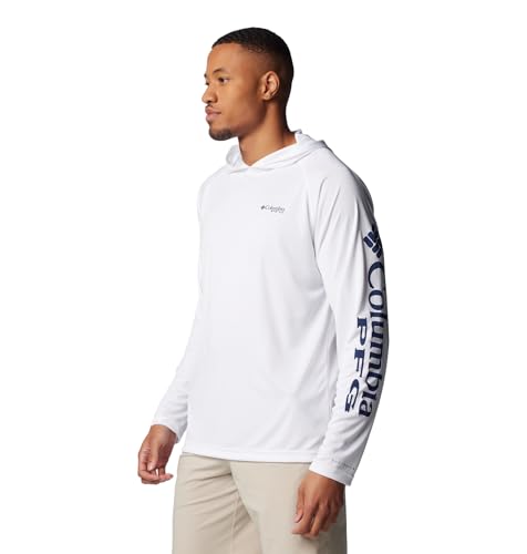 Columbia Men's Terminal Tackle Hoodie - color: White/Nightshade Logo, size: Small