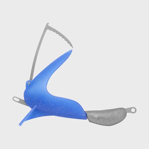 Dead Bait Trolling Lure (Bare) – Premium Fishing Rig for Kayaks, Boats & Jet Skis – Realistic Swimming Action – Ideal for Pelagic Species - color: Blue Silver Fleck, size: X-Large