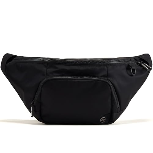 Pander Everywhere Belt Bag Crossbody Fanny Pack with Mesh Pockets and Adjustable Strap, 6L / Black - color: Black, size: 6L (104cm Strap)