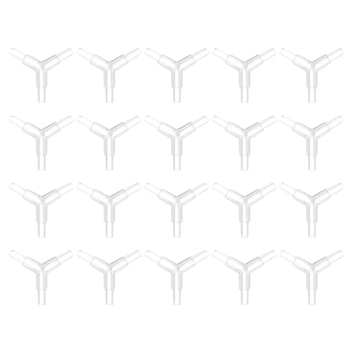 uxcell 20Pcs Aquarium Air Valve Connector, 3 Way Plastic Inline Tubing Non-Return Valves for 4x6mm ID Airline Tubing Fish Tank Pond Air Line, Clear - color: Clear, size: 4x6mm