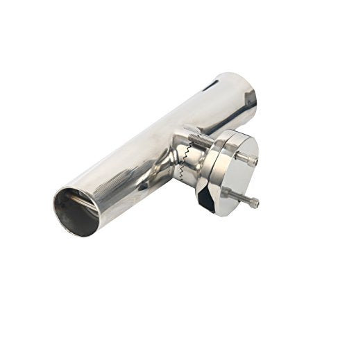 Amarine Made Fishing Rod Holder,Stainless Tournament Style Clamp on Rod Holder,Adjustable Fishing Pole Holder for Rails 1-1/4" to 2"