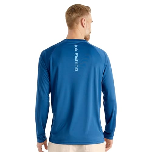 HUK Men's Pursuit Vented Long Sleeve Fishing Shirt (+30 UPF) - color: Set Sail, size: Small