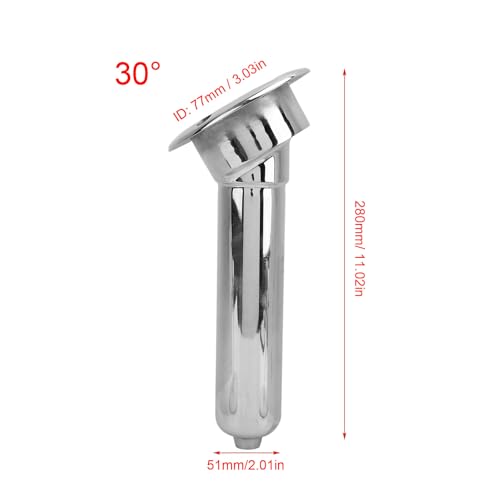 2 in 1 Boat Fishing Rod Cup Holder, Stainless Steel Fishing Rod Holder for Boats, Outrigger Cup Holder for Fishing Rod Holder, 0 Degree/15 Degree/30 Degree - size: 30 Degrees