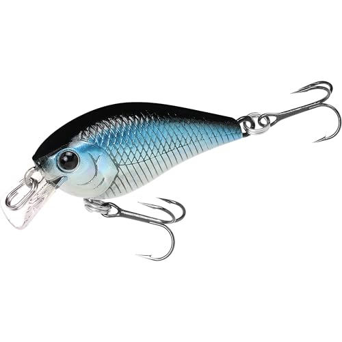 Lucky Craft LC 0.3 Squarebill Crankbait, Silent Fishing Lure for Bass Trout and Pike, Made in Japan, Freshwater Fishing Gear, Hard Bait Bass Lures - color: 052 Aurora Black