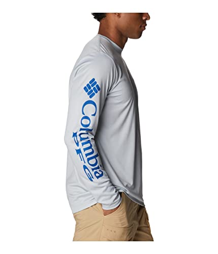 Columbia Terminal Tackle PFG™ Carey Chen Long Sleeve - color: Cool Grey/Vivid Blue Intruder, size: Medium