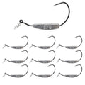 Reaction Tackle Weighted Swimbait Hooks - Weedless Belly Weighted Hooks with Twist Lock Bait Keeper for Soft Plastic Swimbaits - Bass Fishing Hooks (10-Pack) - size: 3/8oz 7/0
