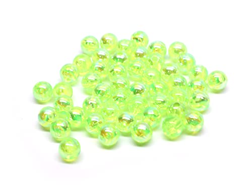 Harmony Fishing - Holographic Beads for Fishing Rigs, Baits & Lures (50 Pack) - style: Chartreuse, 6mm (50 Pack)