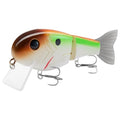 BASSROCK Topwater Fishing Lures for Bass Pike Salmon Floating Swimbait Jointed Crankbait Freshwater Saltwater 4.9in/1.76oz RK1001 - color: Brown/Green, size: 3.9in/1.04oz