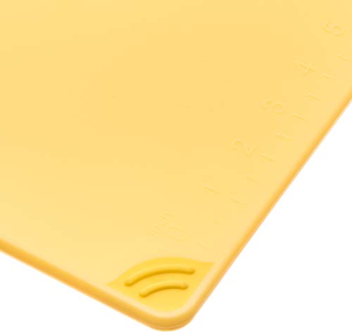 San Jamar Saf-T-Grip Plastic Cutting Board with Safety Hook, 9" x 12" x 0.375", Yellow - color: Yellow