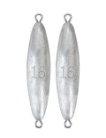 BLUEWING Torpedo Sinker Through Wire Fishing Weight Saltwater Bullet Lead Double Ringed 2oz-48oz - style: #08 16 Ounce, 2 Pack