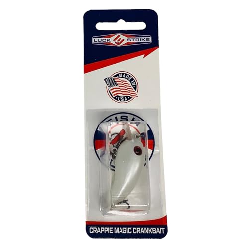 Luck E Strike Crappie Magic Crankbait (2 Inch Crappie Lure) Made in The USA - color: Pearl White