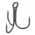 PATIKIL Treble Fish Hooks, Carbon Steel Sharp Round Bend Hook Triple Barbed Hook for Freshwater Saltwater - color: Black, size: 26mm/1.02"