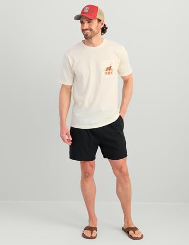 HUK Men's Pocket Tee, Comfortable Performance Fishing Short Sleeve T-Shirt with Chest Pocket - color: Lab Patch - Egret, size: X-Large