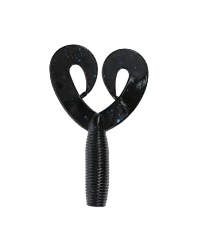 Yamamoto Custom Baits Double Tail Grub Soft Plastic Bait, 20-Pack, Bass Fishing Soft Plastic Lure, Multiple Sizes & Colors - color: BLACK W/ LARGE BLUE FLAKE, size: 4"