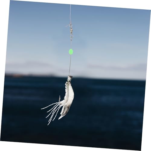 5pcs Bionic Artificial Shrimp Fishing Lures with Hooks Soft Simulation Glow-in-the-Dark Bait Set for Freshwater and Saltwater Fishing Random Color