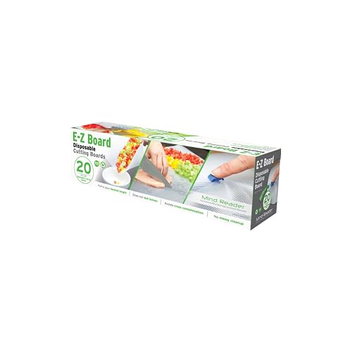 Mind Reader E-Z Board Disposable Plastic Cutting Board, Flexible, 20 sf, Camping, 13.78"L x 3.35"W x 3.74"H, 2 Pack, Clear - style: 2 Pack