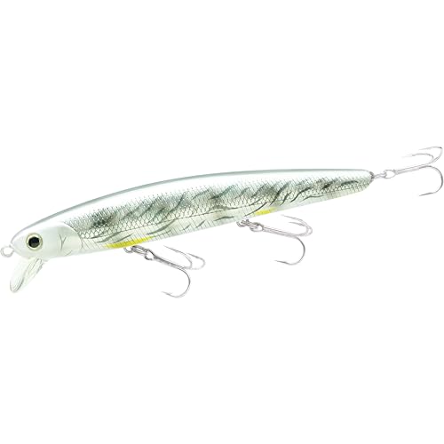 LUCKY CRAFT FlashMinnow 110, Super Glow Series, Saltwater Fishing Lures, Jerkbait Surf Fishing Accessories and Gear, 1-2 ft Slow Suspending Topwater Lure, Halibut and Bass Fishing Lures - color: 110 Aurora Baby Croaker