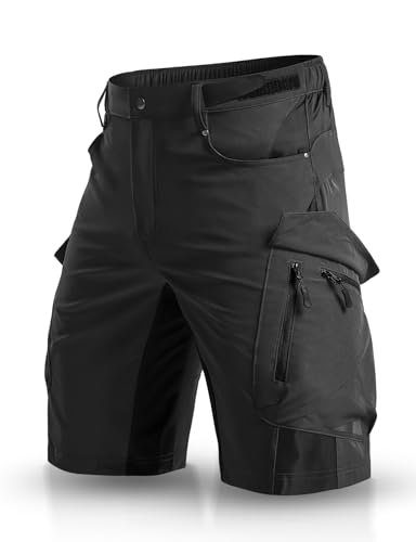 XKTTAC Men's Outdoor Quick Dry Lightweight Stretchy Shorts for Hiking, Tactical, Camping, Travel with 6 Pockets - color: Black, size: 5X-Large
